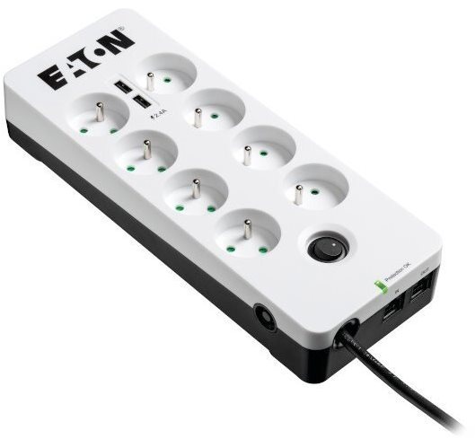 EATON Protection Box 8 USB Tel@ FR, 8 výstupov, zaťaženie 10 A, tel., 2× USB port