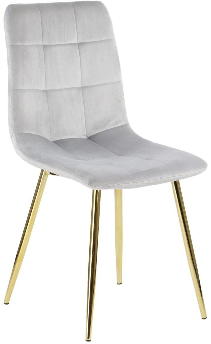 Stolička CN-6004 svetlo sivá zlatý rám
