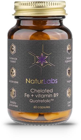 NaturLabs Železo chelátové + B9, 60 kapsúl