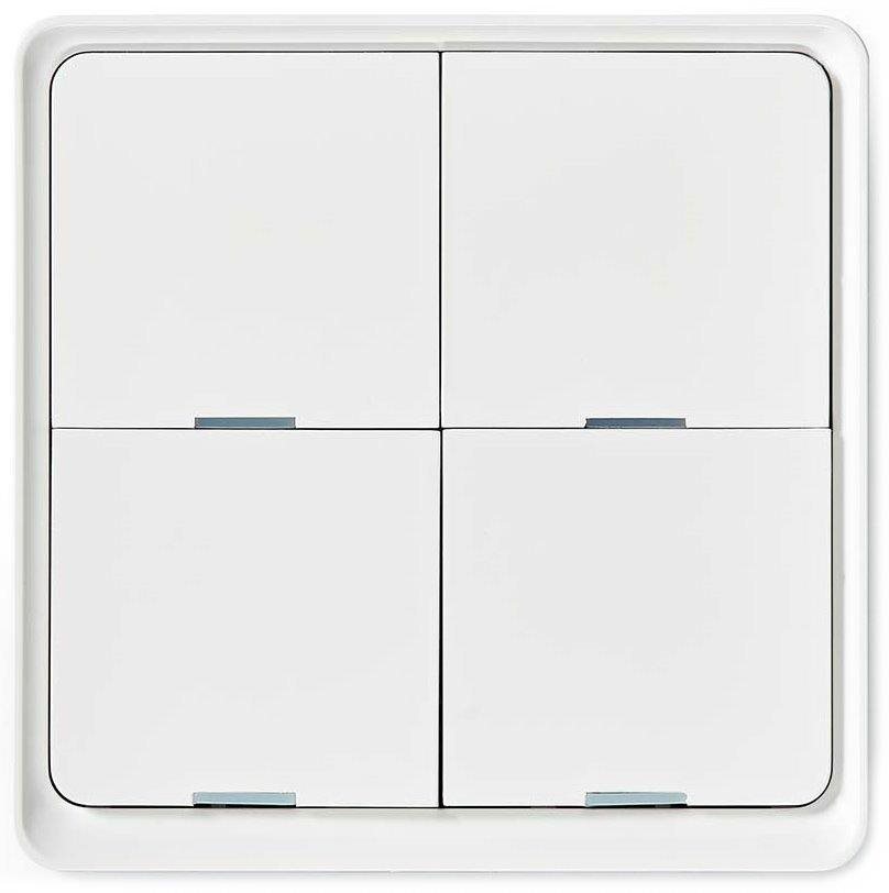 NEDIS smart nástenný vypínač / Zigbee 3.0 / nástenný držiak / štyri tlačidlá / biely
