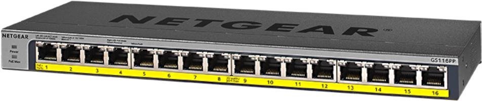 NETGEAR, ProSAFE 16-Ports Gigabit Unmanaged PoE++
