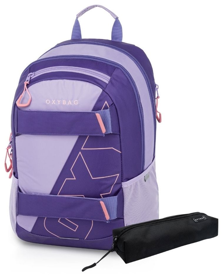 OXYBAG Študentský batoh + etui OXY SPORT Half Violet