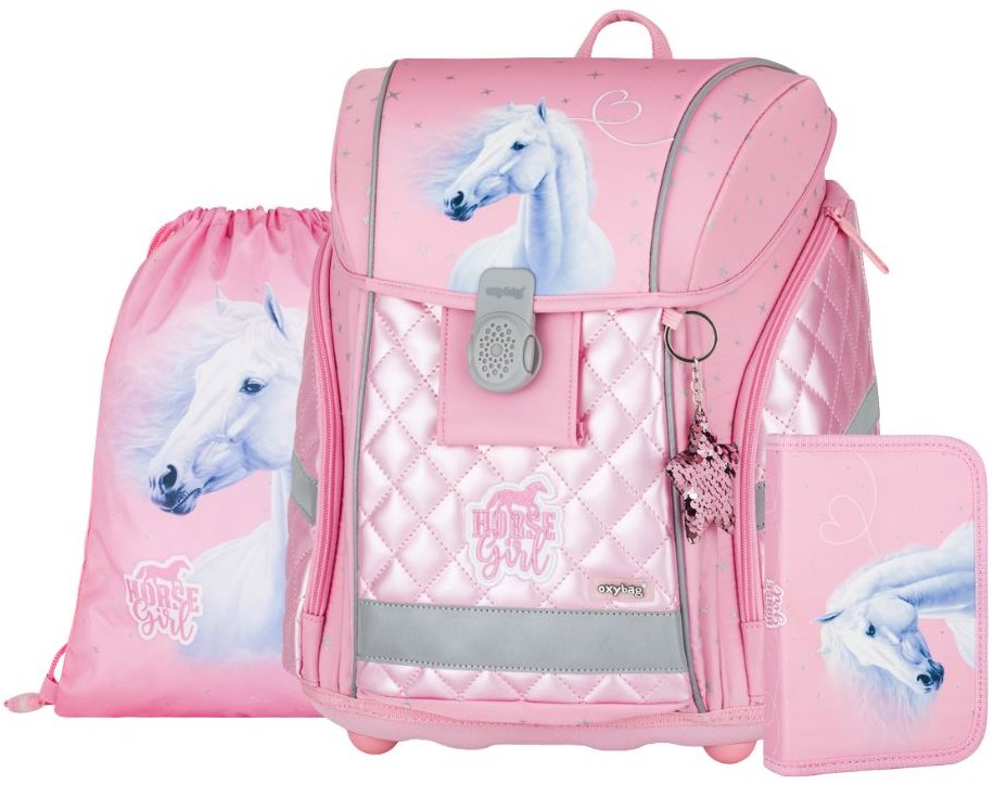 OXYBAG Školská sada 3 ks PREMIUM LIGHT kôň romantic