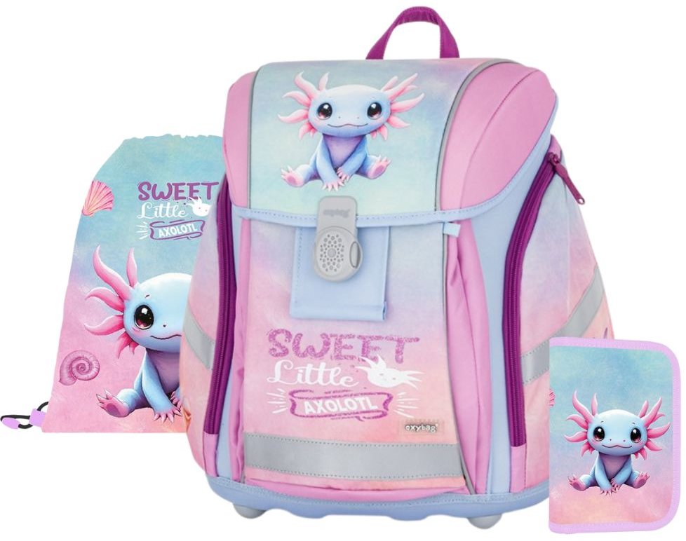 OXYBAG Školská sada 3 ks PREMIUM LIGHT Axolotl