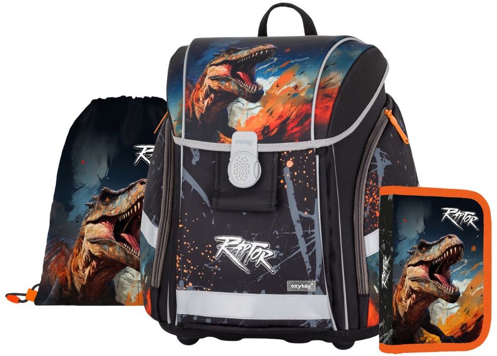 OXYBAG Školská sada 3 ks PREMIUM LIGHT Dino