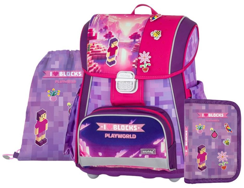 OXYBAG Školská sada 3 ks PREMIUM Playworld Girl