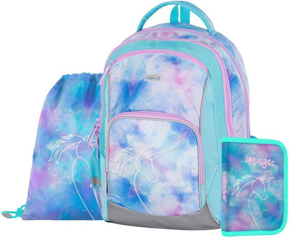 OXYBAG Školská sada 3 ks OXY GO Unicorn