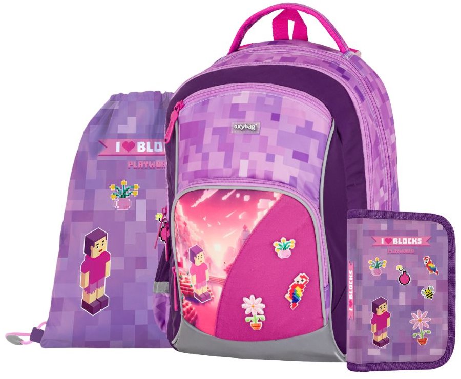 OXYBAG Školská sada 3 ks OXY GO Playworld Girl