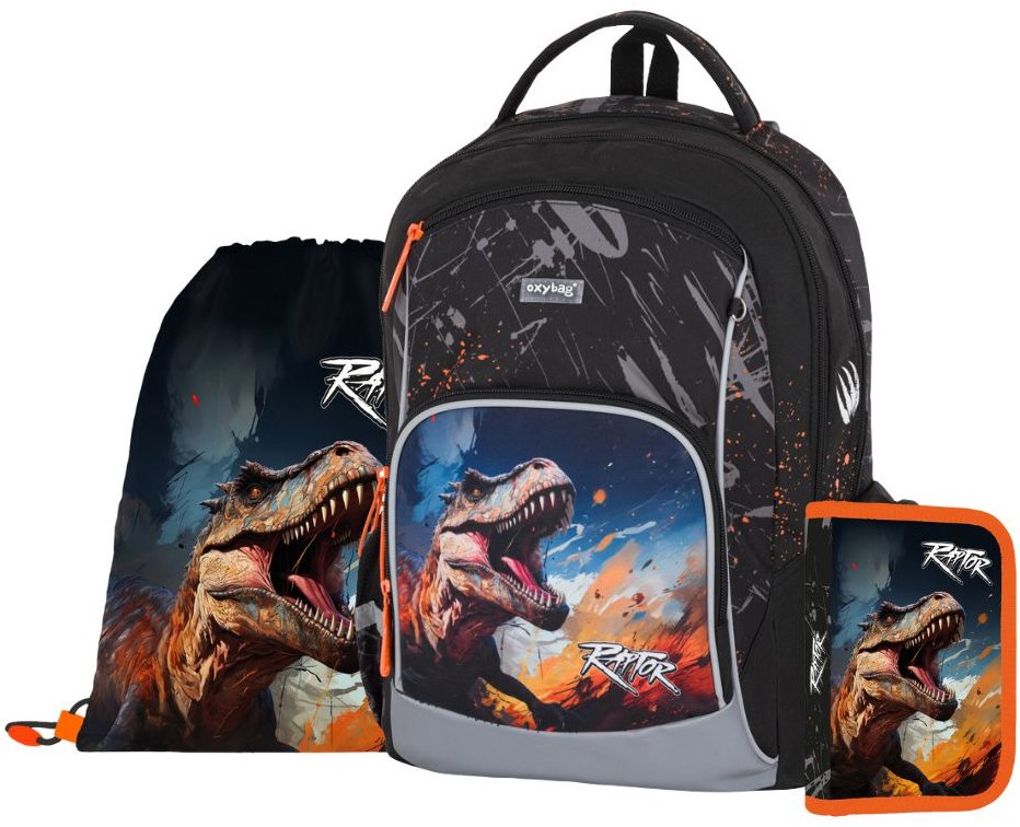 OXYBAG Školská sada 3 ks OXY GO Dino