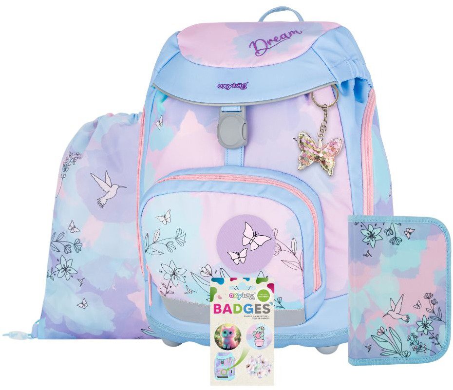 OXYBAG Školská sada 4 ks OXY Sherpy Kolibrík