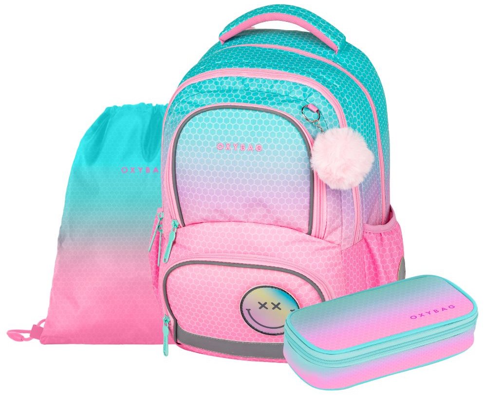 OXYBAG Školská sada 3 ks OXY NEXT Ombre Pink