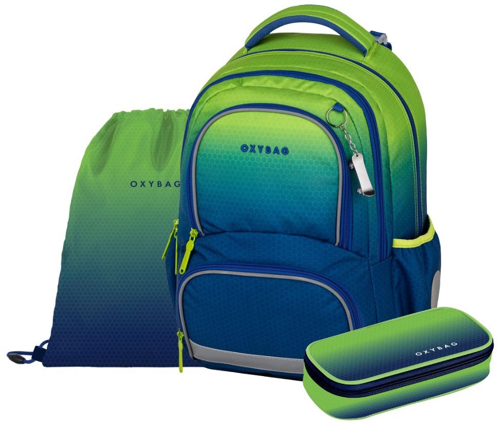 OXYBAG Školská sada 3 ks OXY NEXT Ombre Green