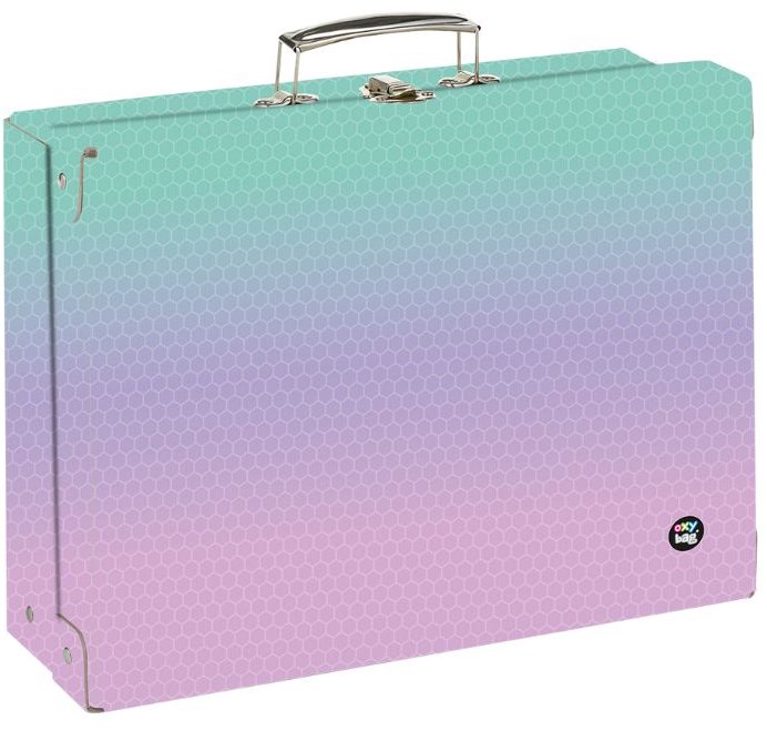 Oxybag Kufrík lamino hranatý A4 OXY NEXT Ombre Pink
