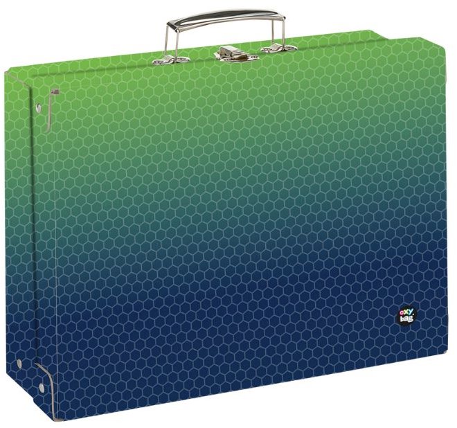 Oxybag Kufrík lamino hranatý A4 OXY NEXT Ombre Green