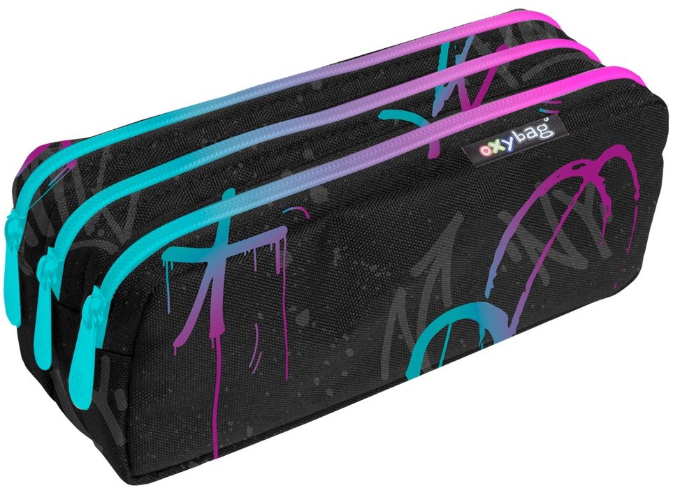 OXYBAG Etue, tri zipsy Graffiti girl