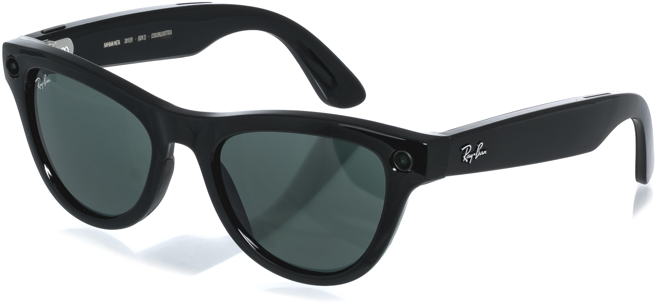 Meta RAY-BAN Meta Skyler (Standard) Smart Glasses (Gen 2) – Shiny Black, G-15 Green