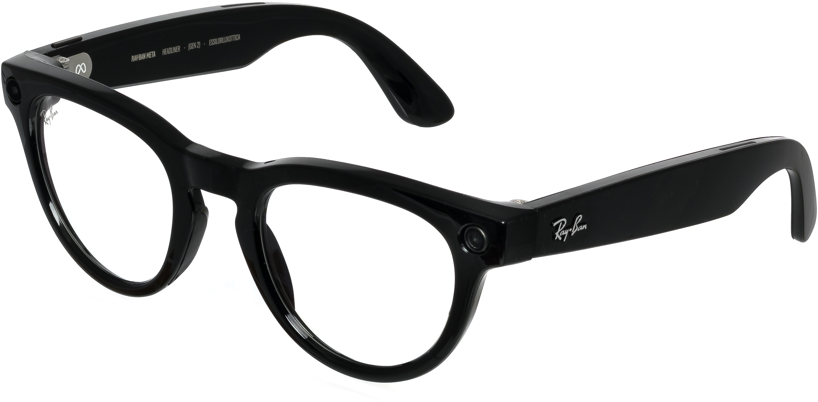 Meta RAY-BAN Meta Headliner (Standard) Smart Glasses (Gen 2) – Shiny Black, Transitions Graphite Gre