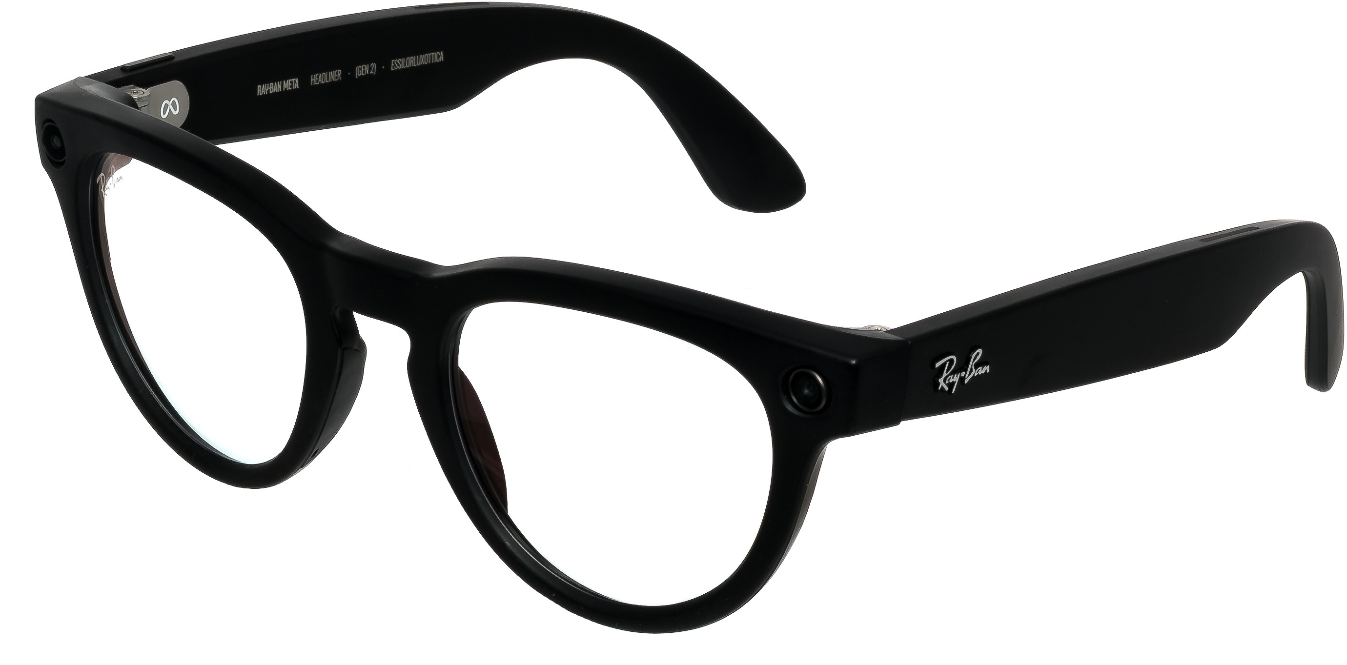 Meta RAY-BAN Meta Headliner (Standard) Smart Glasses (Gen 2) – Matte Black, Clear