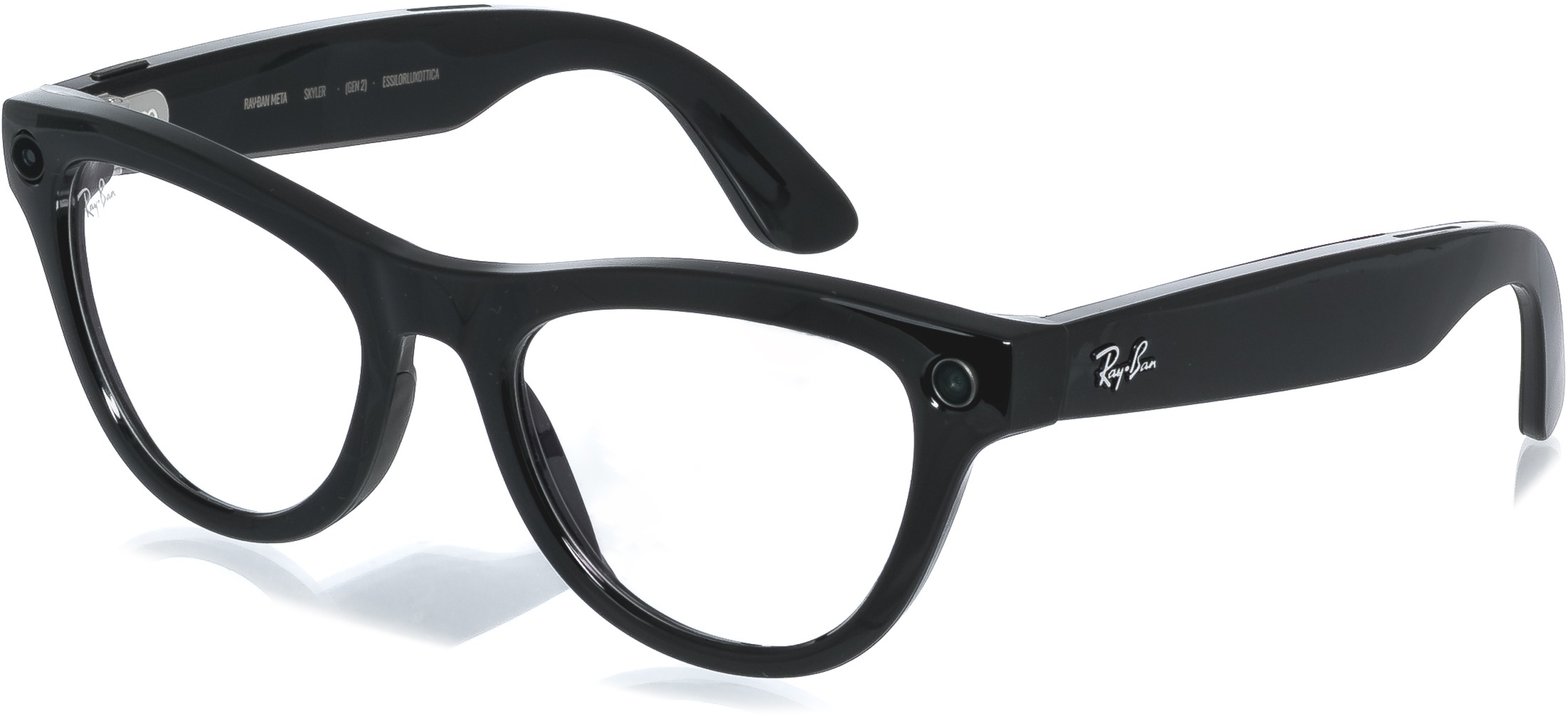 Meta RAY-BAN Meta Skyler (Standard) Smart Glasses (Gen 2) – Shiny Black, Clear to Amethyst Transitio