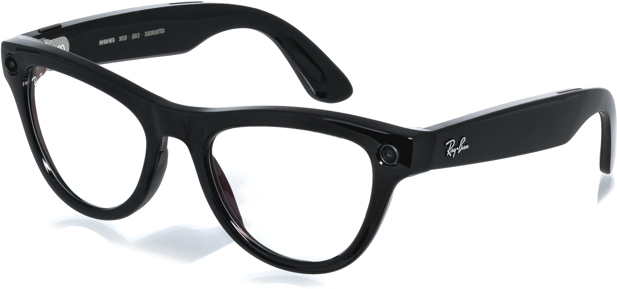 Meta RAY-BAN Meta Skyler (Standard) Smart Glasses (Gen 2) – Shiny Black, Clear