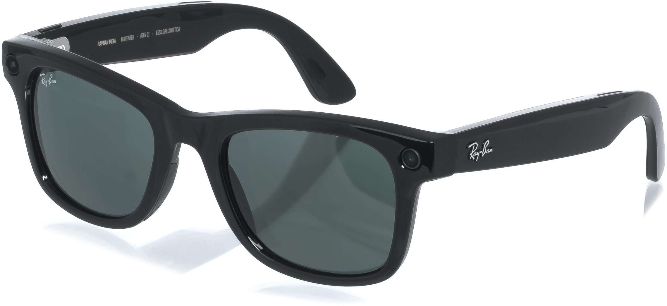 Meta RAY-BAN Meta Wayfarer (Large) Smart Glasses (Gen 2) – Shiny Black, G15 Green