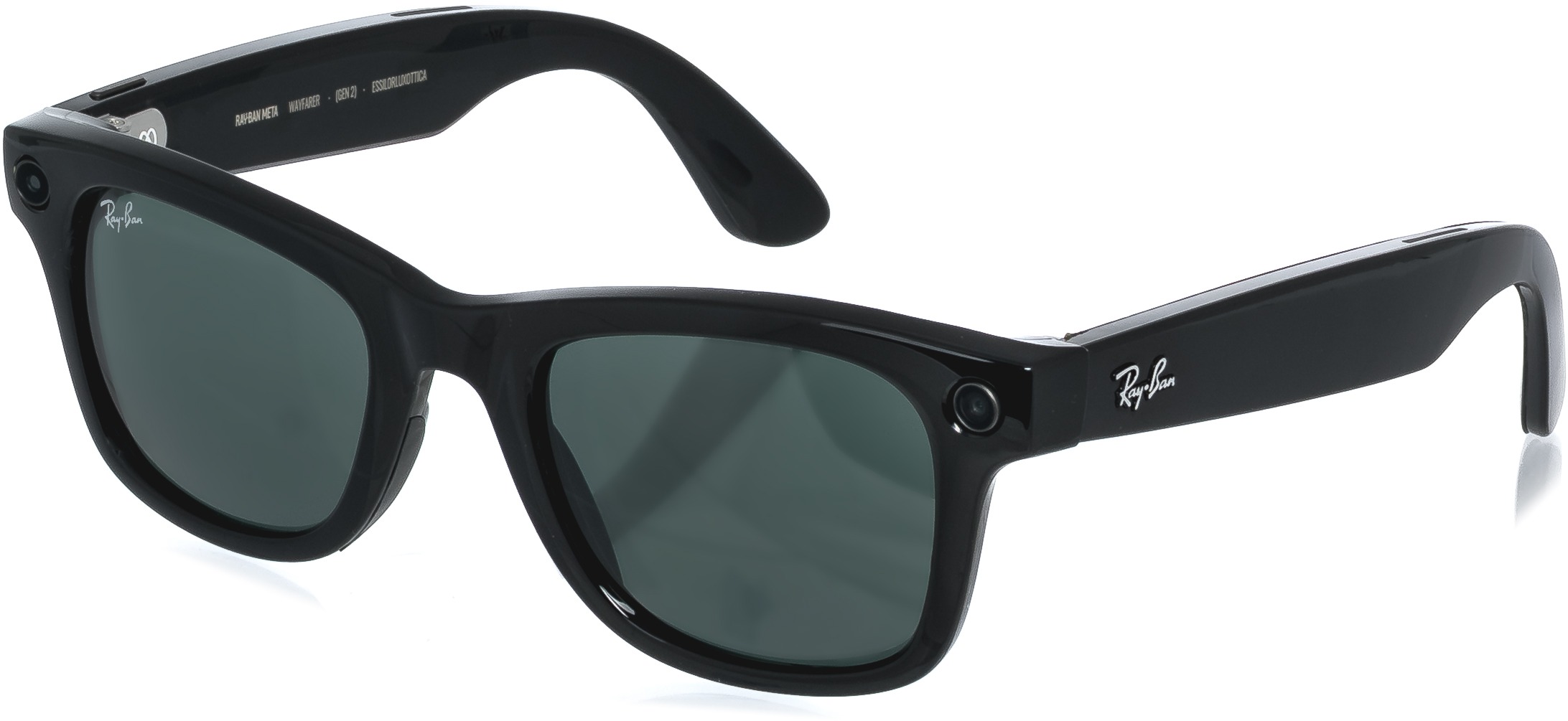 Meta RAY-BAN Meta Wayfarer (Standard) Smart Glasses (Gen 2) – Shiny Black, G15 Green