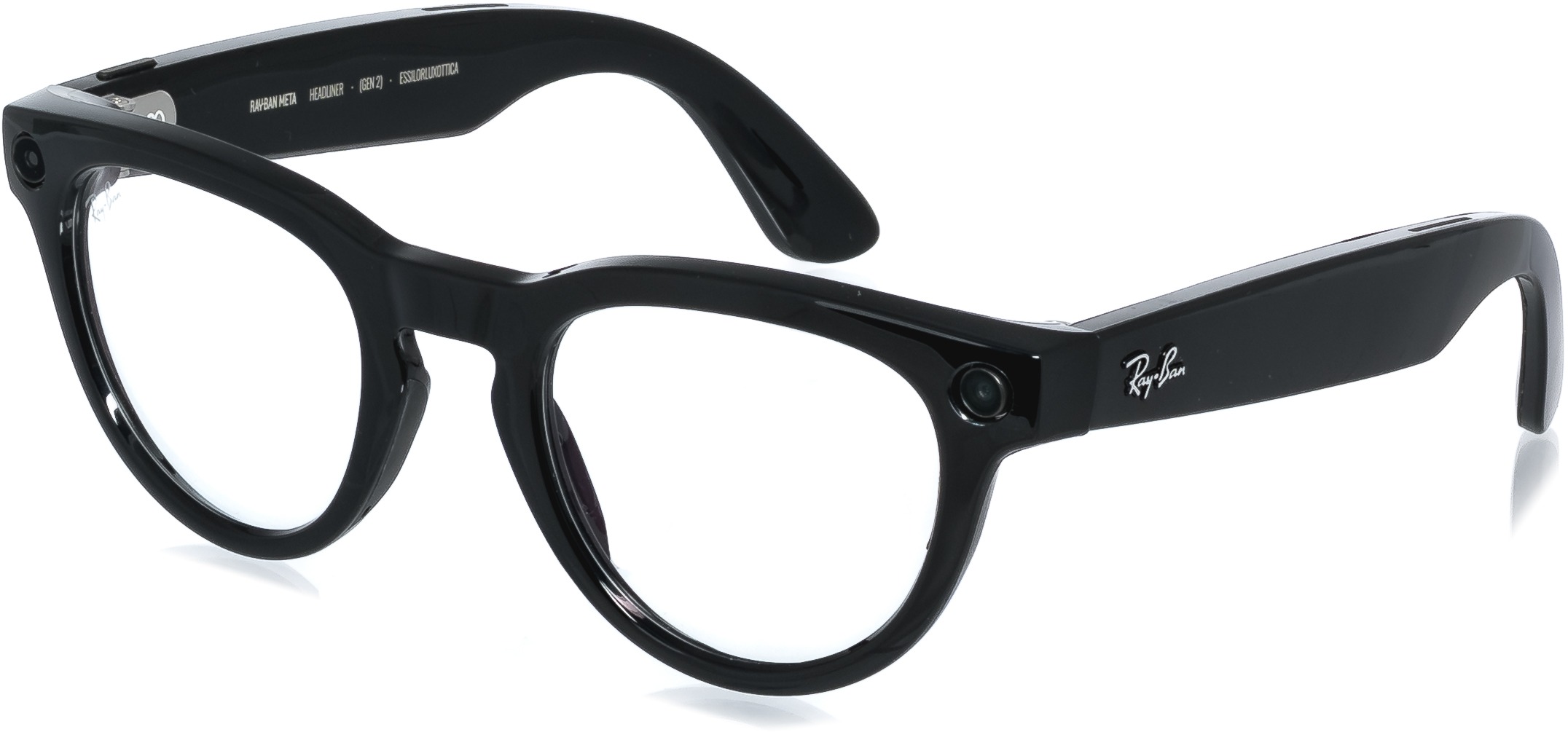 Meta RAY-BAN Meta Headliner (Standard) Smart Glasses (Gen 2) – Shiny Black, Clear to Sapphire Transi