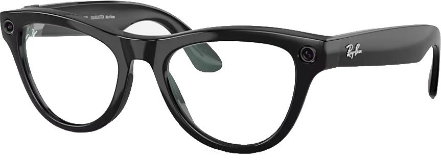 Meta RAY-BAN Meta Skyler (Standard) Smart Glasses – Shiny Black, Clear