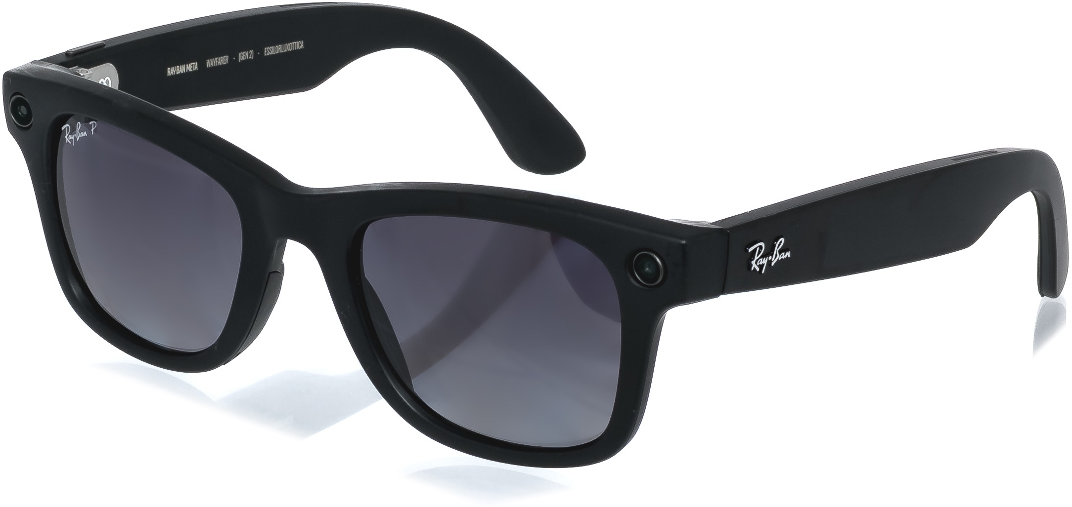 Meta RAY-BAN Meta Wayfarer (Large) Smart Glasses (Gen 2) – Matte Black, Grey Polarized Gradient