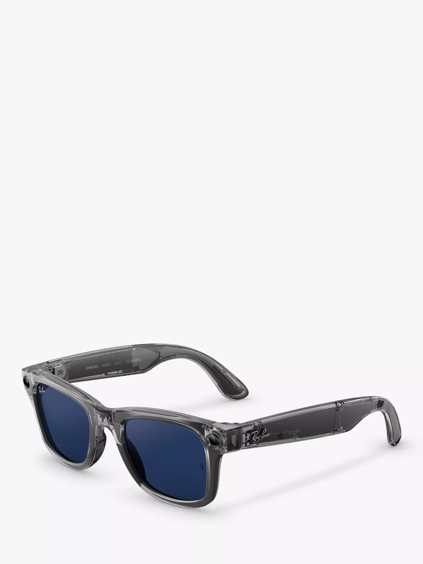 Meta RAY-BAN Meta Wayfarer (Standard) Smart Glasses (Gen 2) - Shiny Transparent Grey, Clear to Sapph