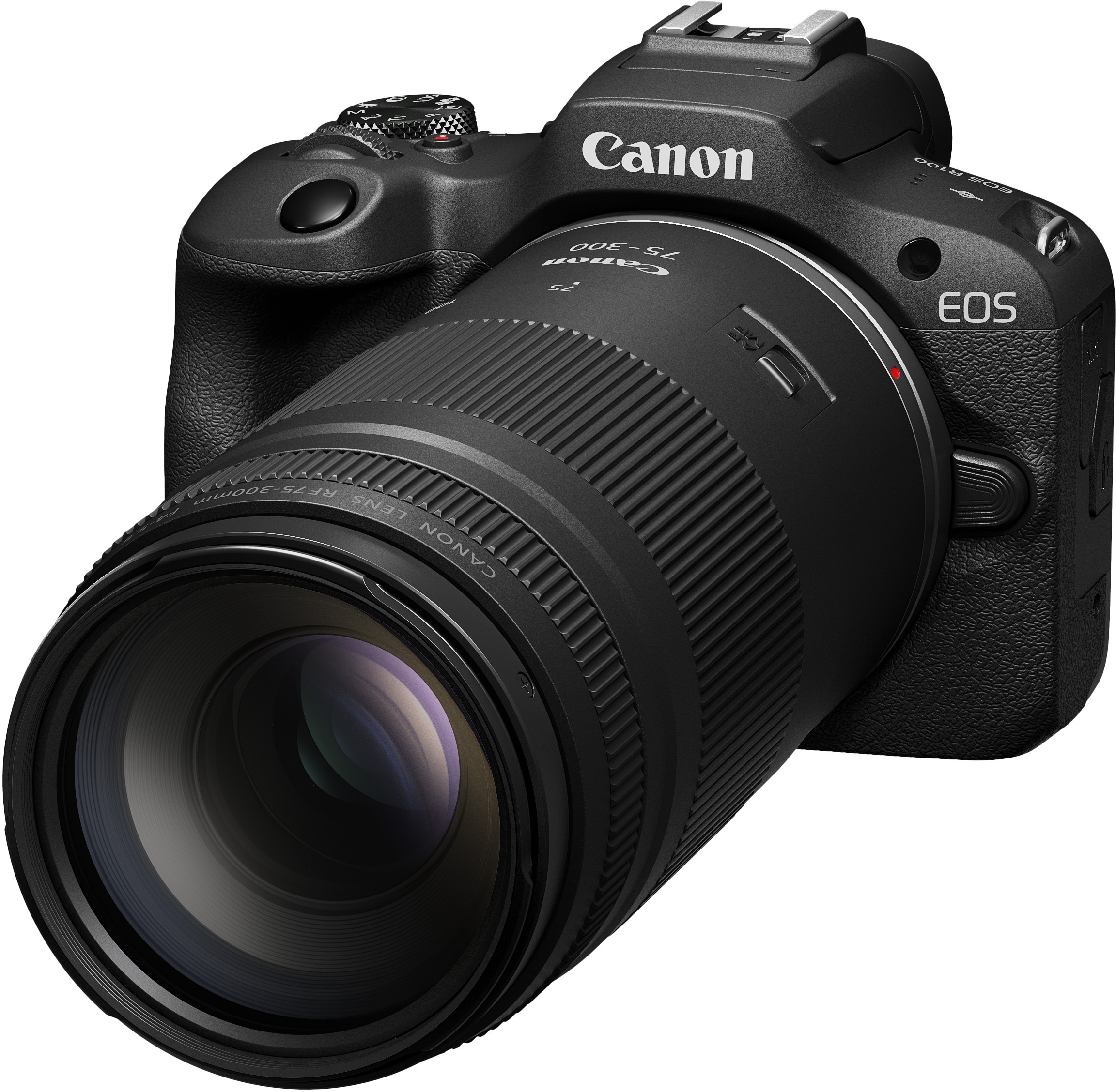 Canon EOS R100 čierna + RF-S 18 – 45 mm f/4.5 – 6.3 IS STM + RF 75 – 300 mm f/4 – 5.6