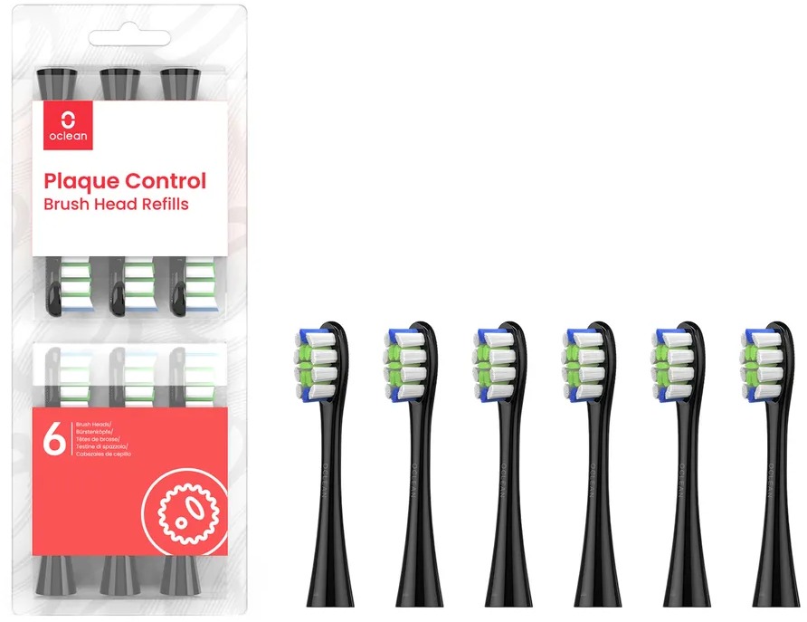 Oclean Plaque Control, čierne 6 ks + Professional Clean, biele 6 ks