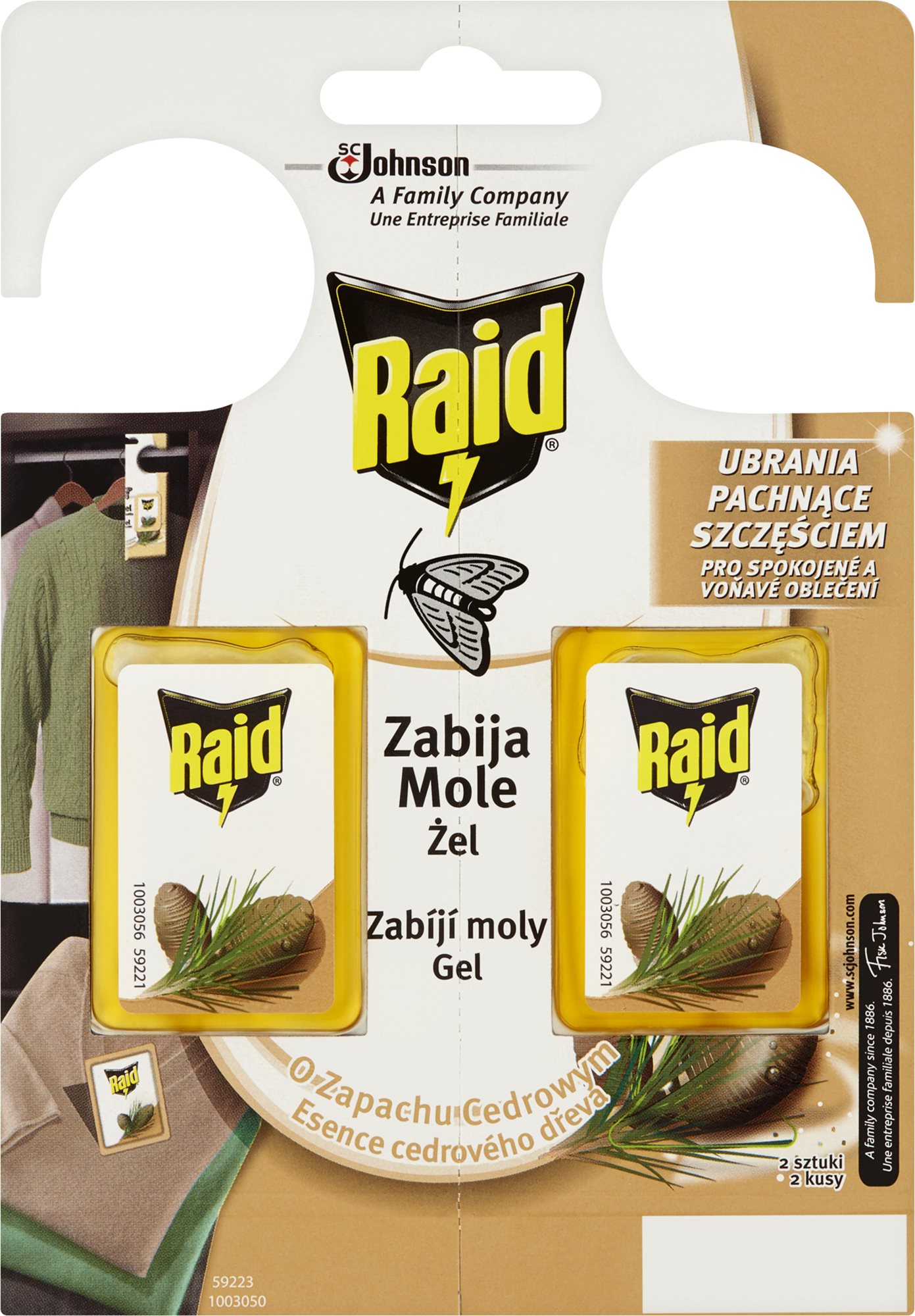 RAID proti moľom s vôňou cédra, 2 ks