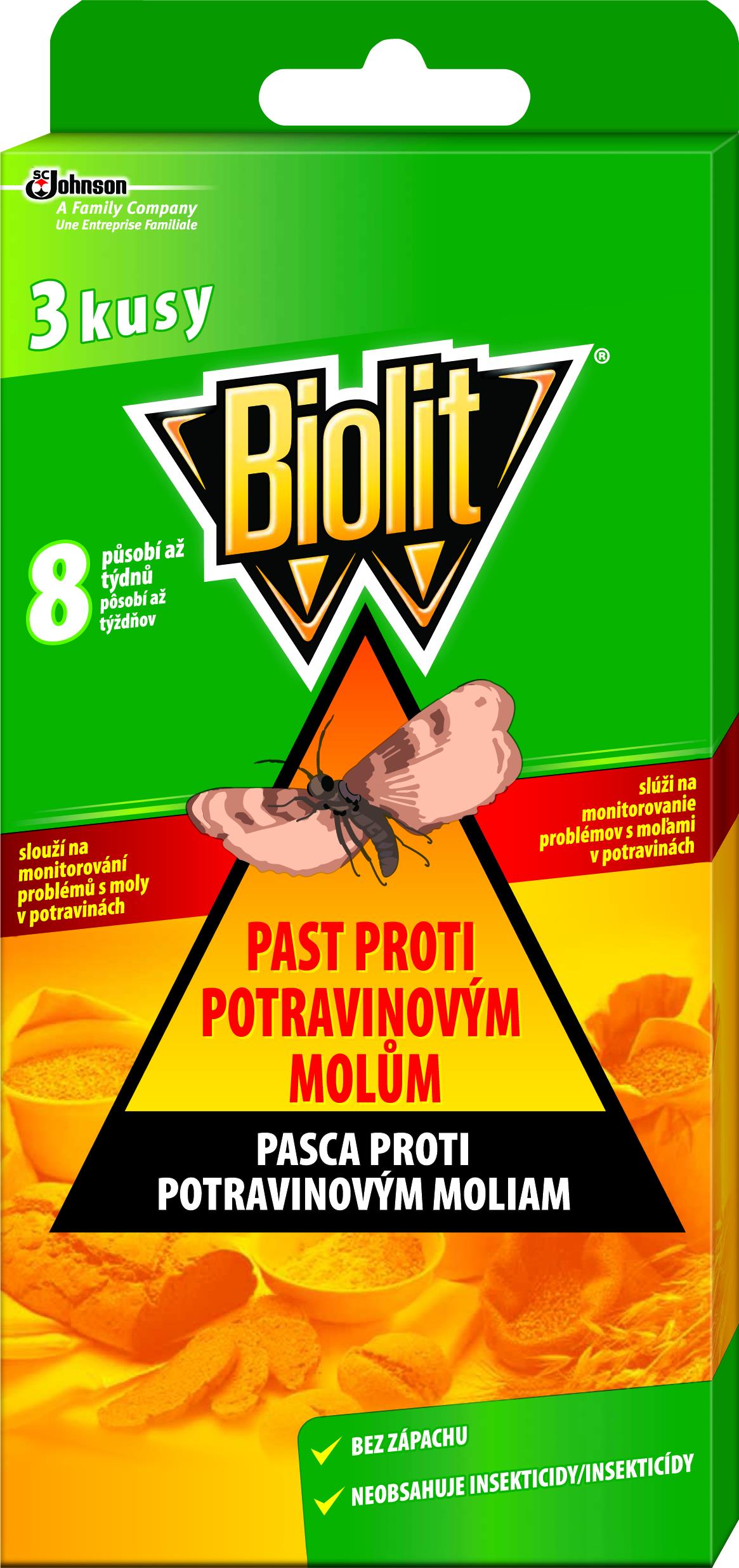 BIOLIT, pasca proti potravinovým moľom, 3 ks