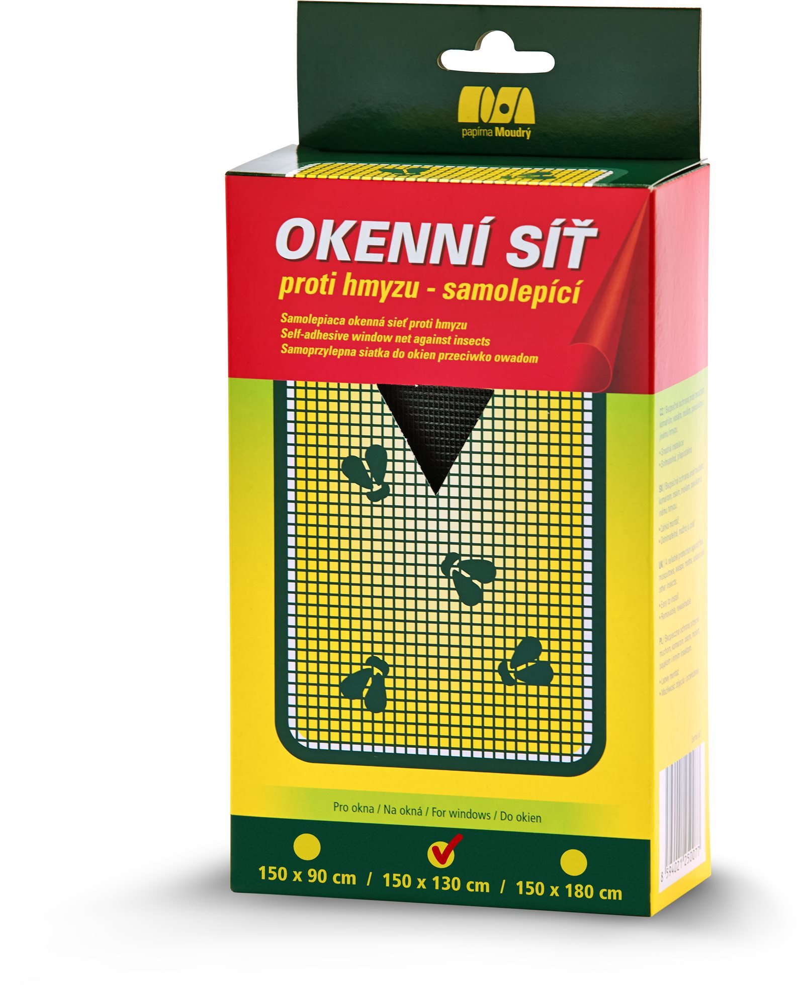 PAPÍRNA MOUDRÝ - Okenná sieť, 150 × 130 cm, čierna