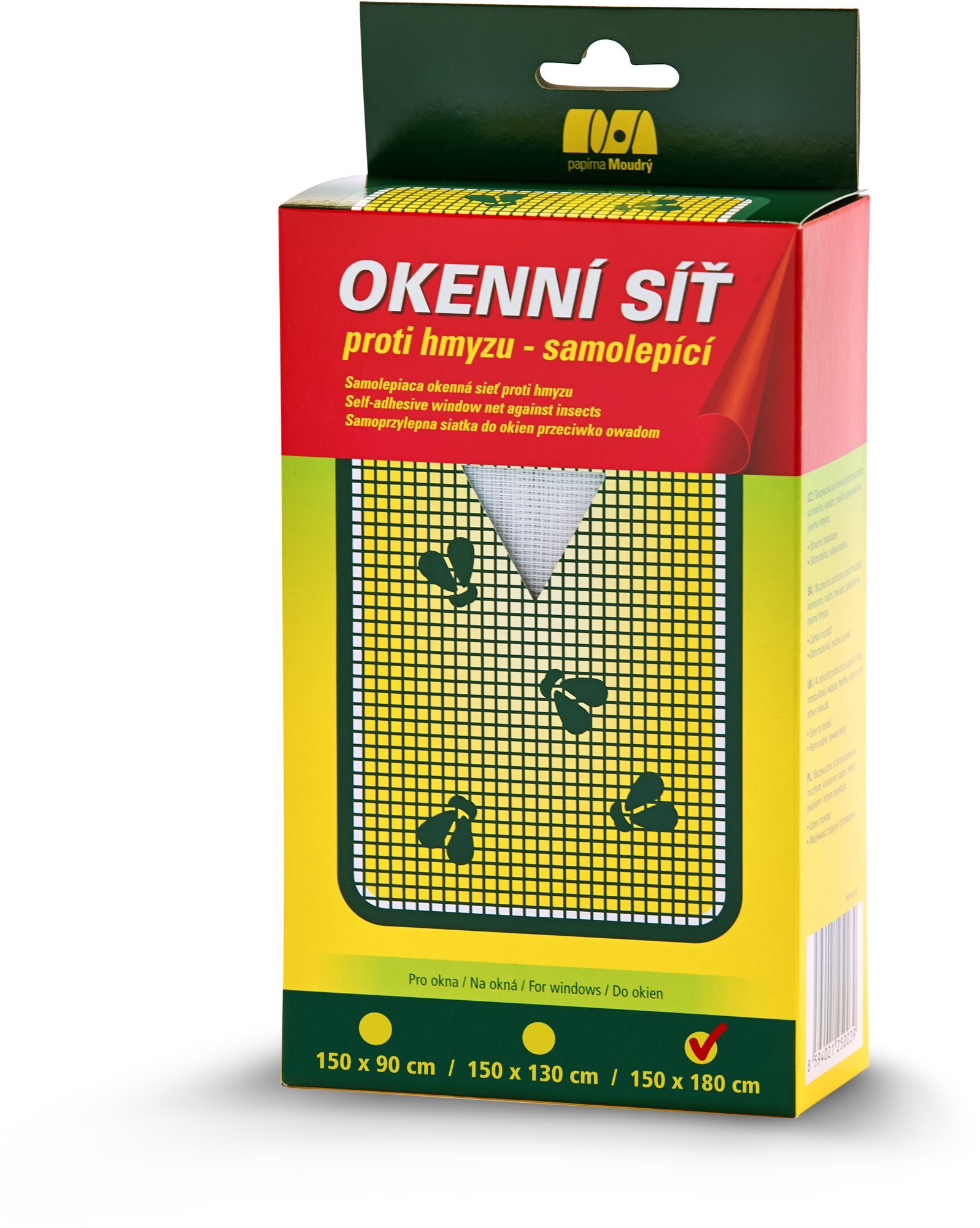 PAPÍRNA MOUDRÝ - Okenná sieť, 150 × 180 cm, biela