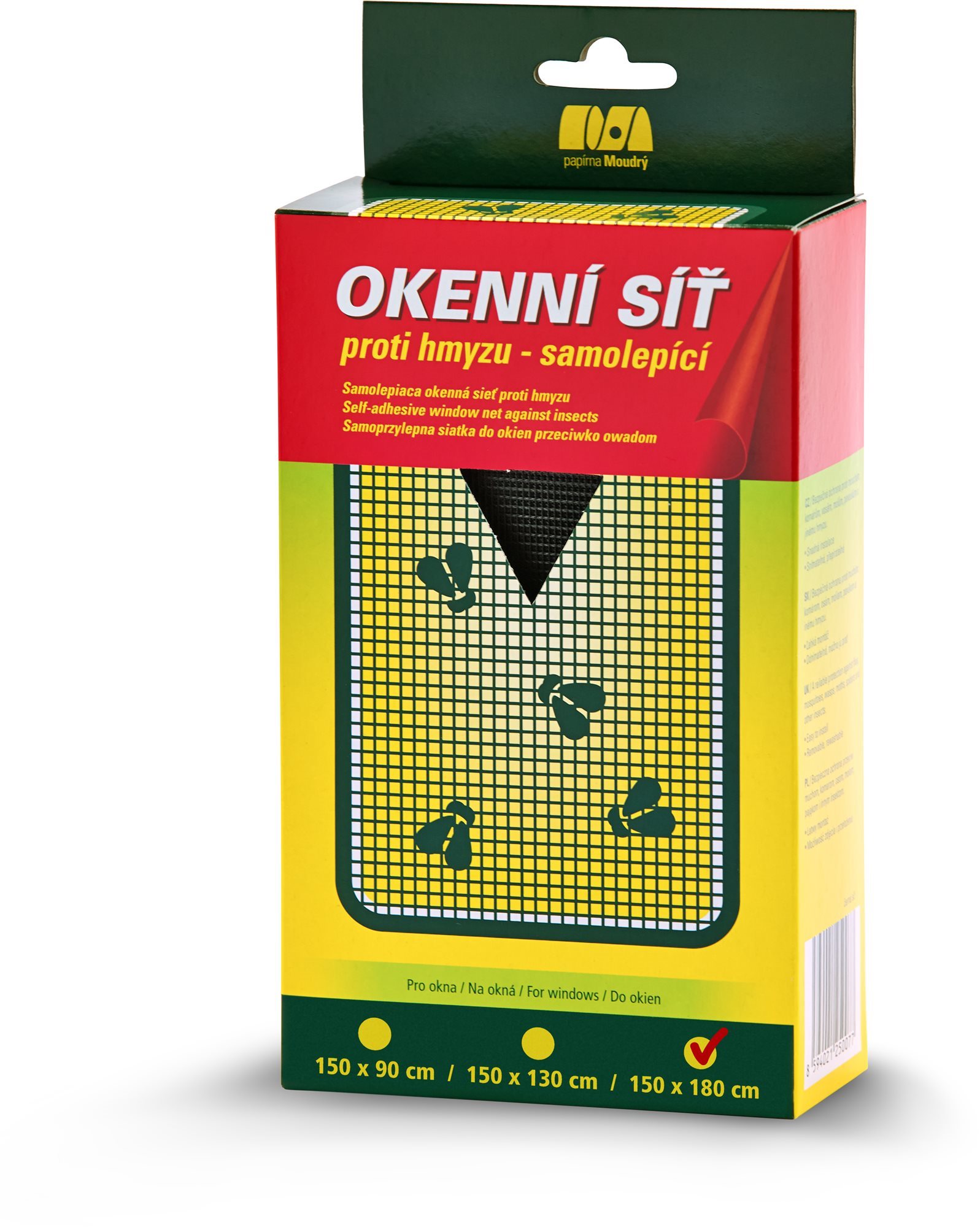 PAPÍRNA MOUDRÝ - Okenná sieť, 150 × 180 cm, čierna