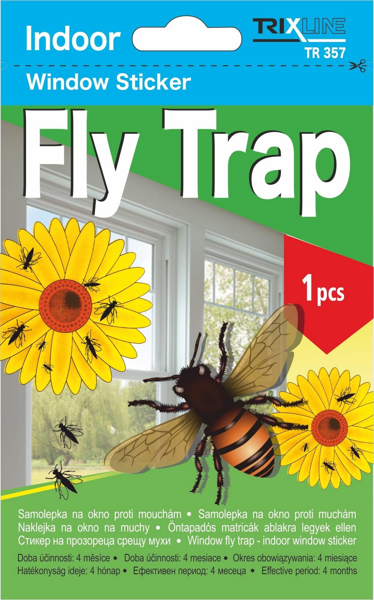 TRIXLINE, samolepka na okno proti poletujúcemu hmyzu Fly Trap, 1 ks