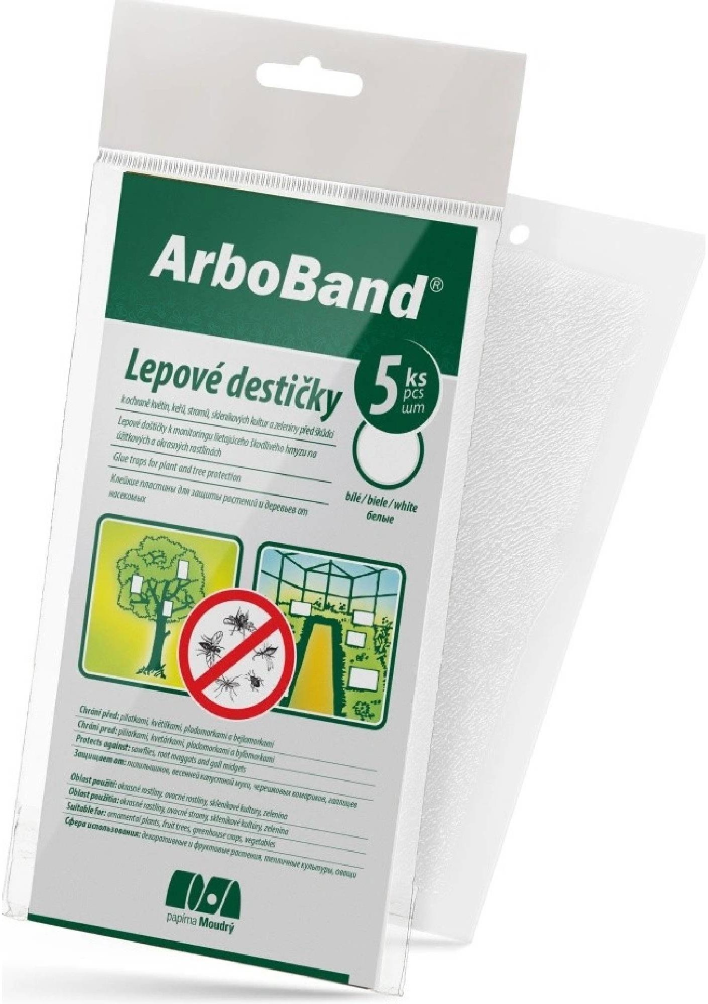 PAPÍRNA MOUDRÝ ArboBand Lepové doštičky biele