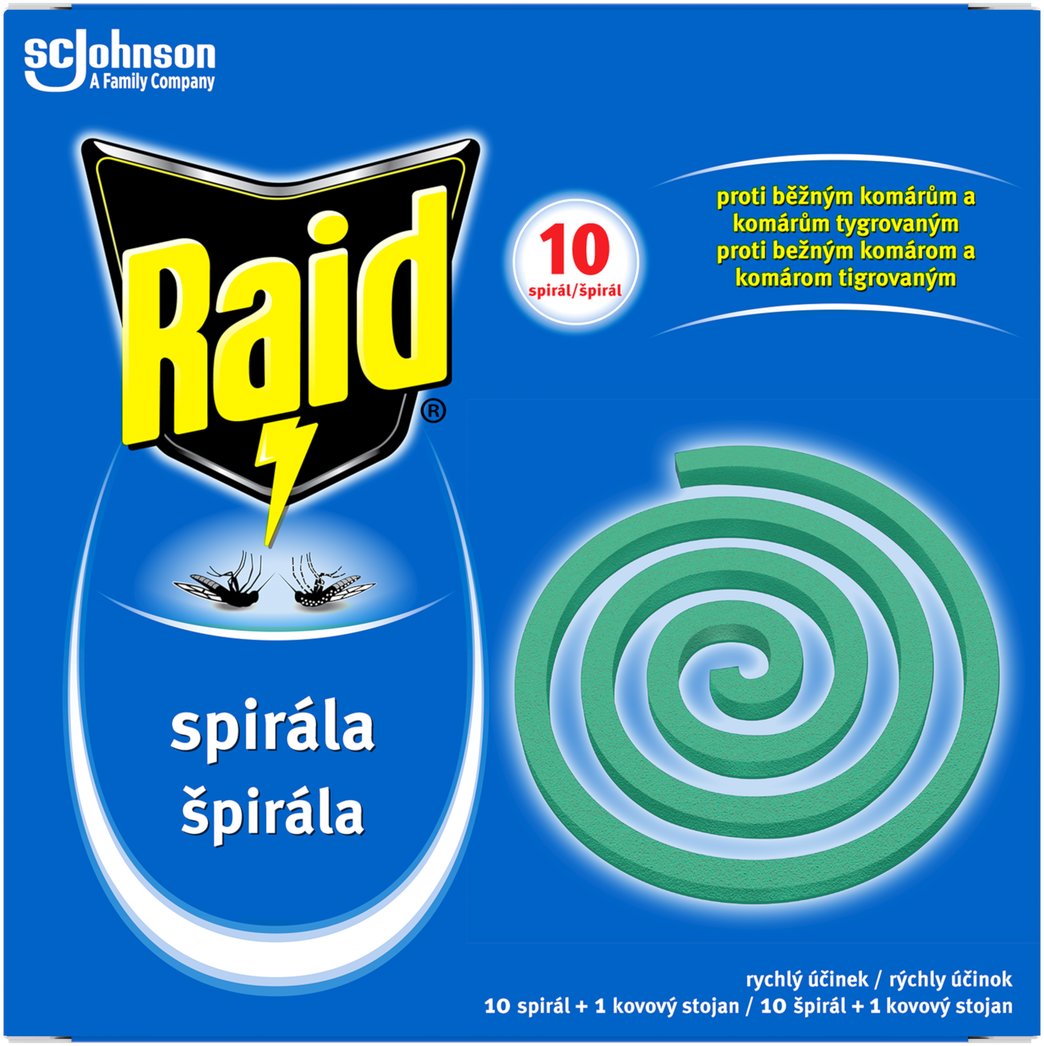 RAID Insekticídna špirála proti komárom 10 ks