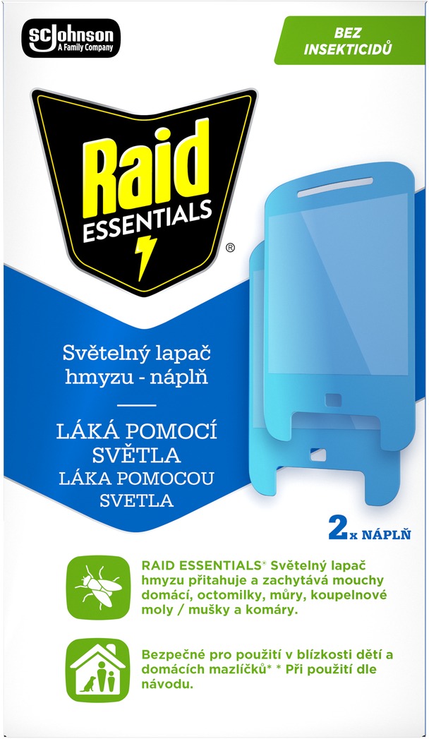 RAID Essentials náhradná náplň do svetelného lapača hmyzu, 2 ks