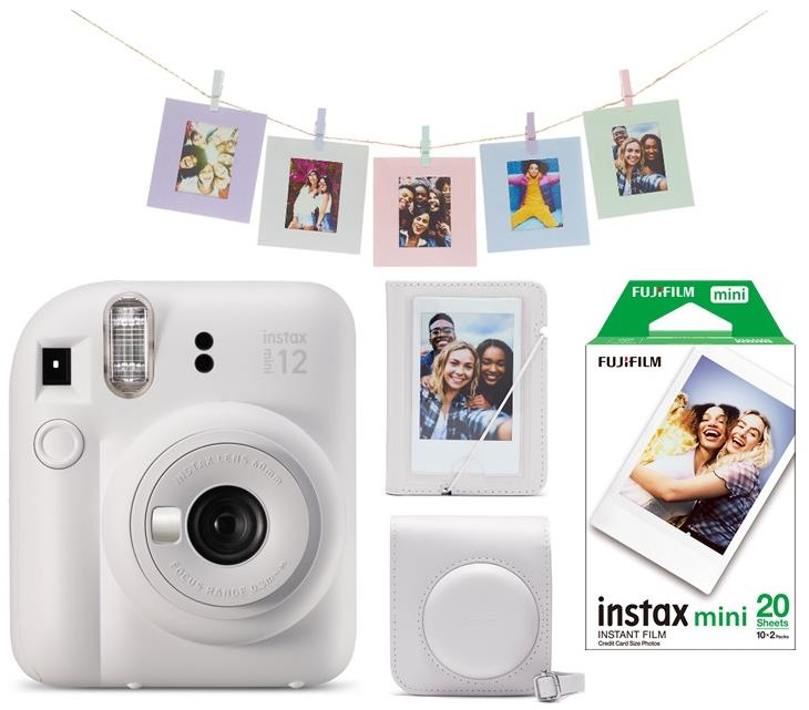 Fujifilm Instax Mini 12 White + Mini 12 ACC kit + 2× 10 film