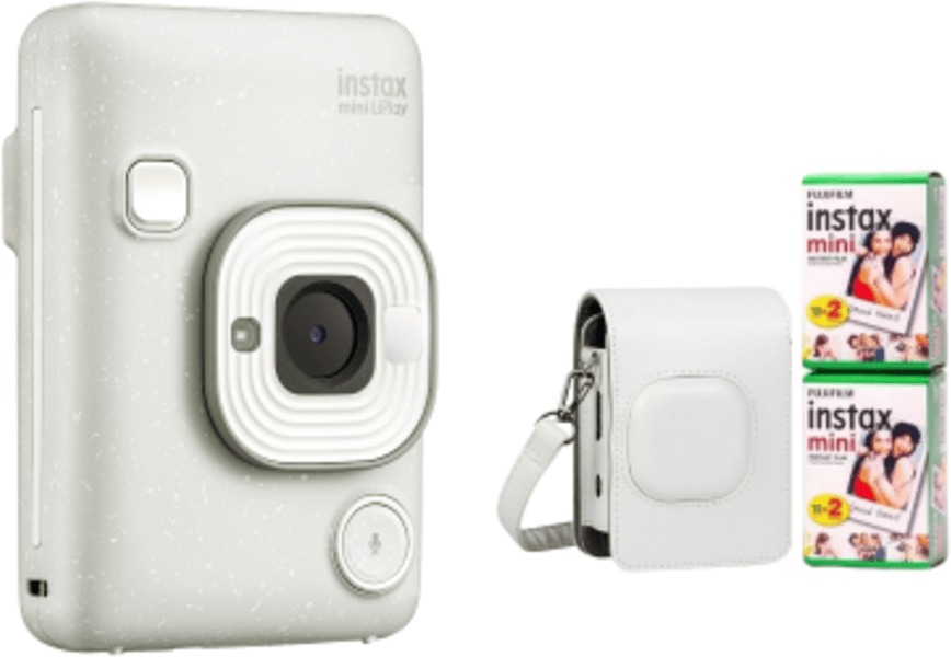 FujiFilm Instax mini LiPlay Misty White + LiPlay Case White Bundle