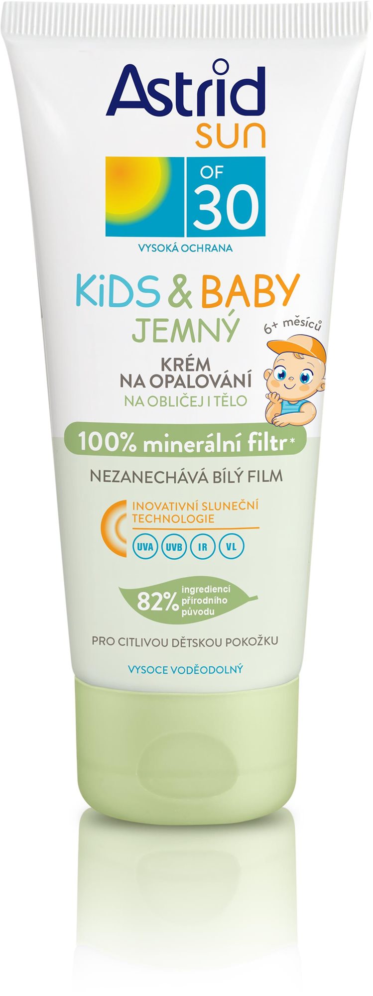 ASTRID SUN Jemný detský krém na opaľovanie OF 30 (100% minerálny filter) 100 ml