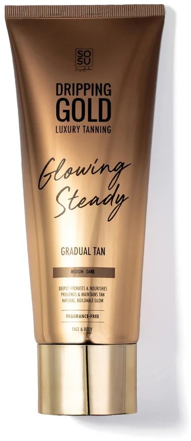 DRIPPING GOLD Glowing Steady Samoopaľovací krém Gradual Tan medium / dark 200 ml