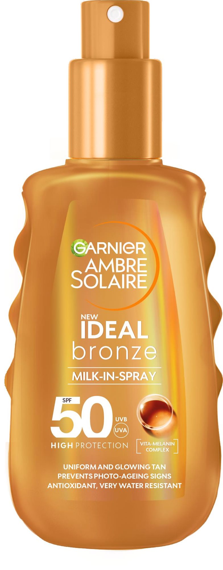 GARNIER Ambre Solaire Ideal Bronze opaľovacie telové mlieko v spreji SPF 50, 150 ml