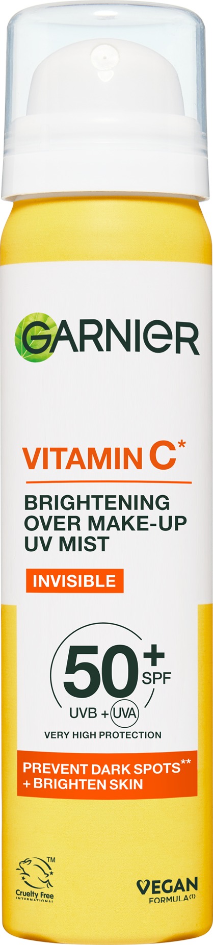 GARNIER Vitamín C* Rozjasňujúca pleťová hmla s SPF 50+ 75 ml