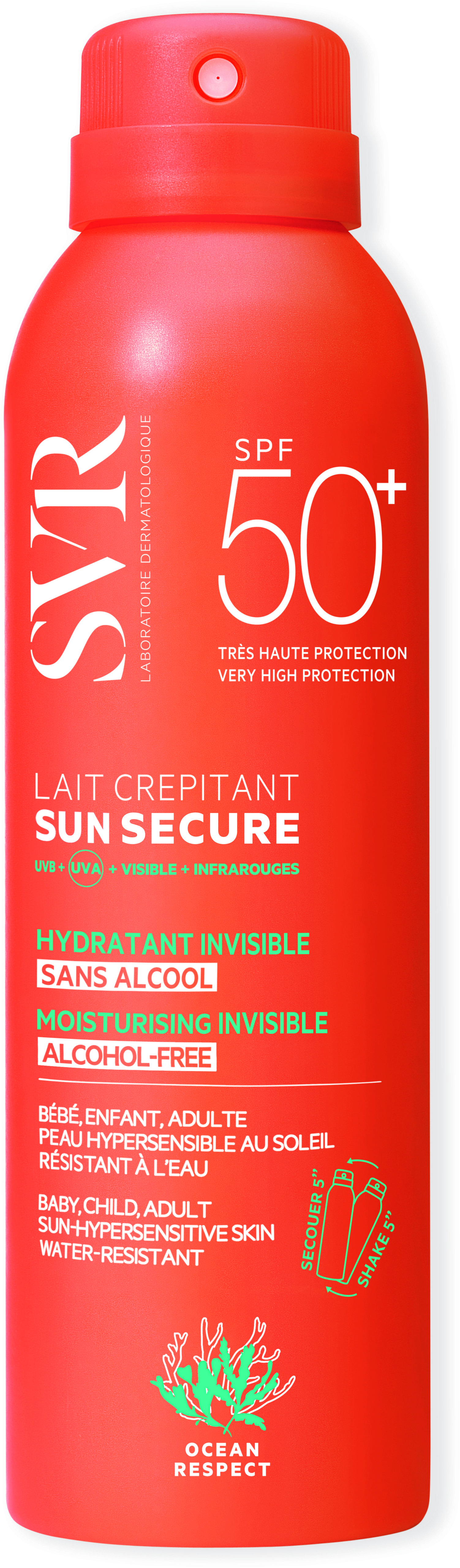 SVR Sun Secure Praskajúce mlieko SPF50+ 200 ml