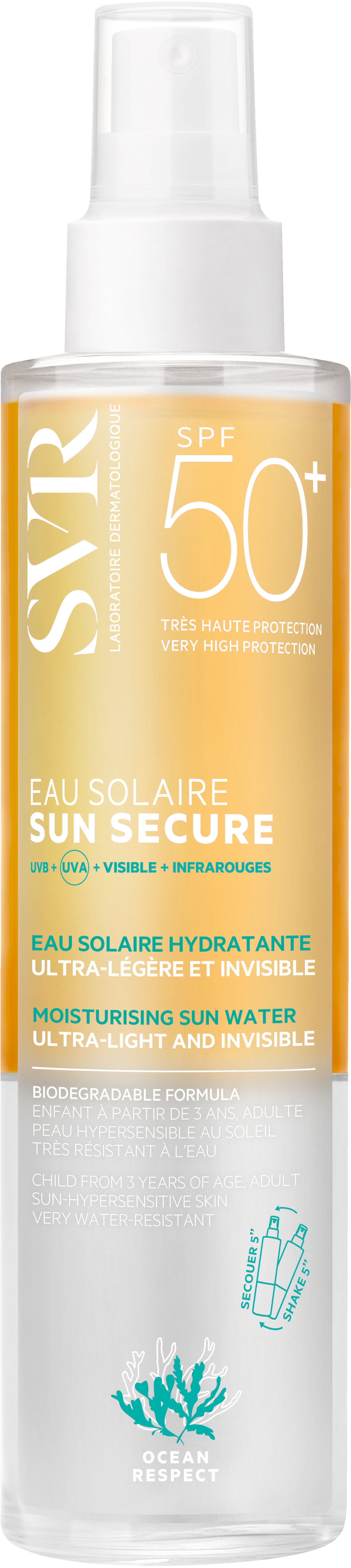 SVR Sun Secure Ochranná Sun voda SPF50+ 200 ml