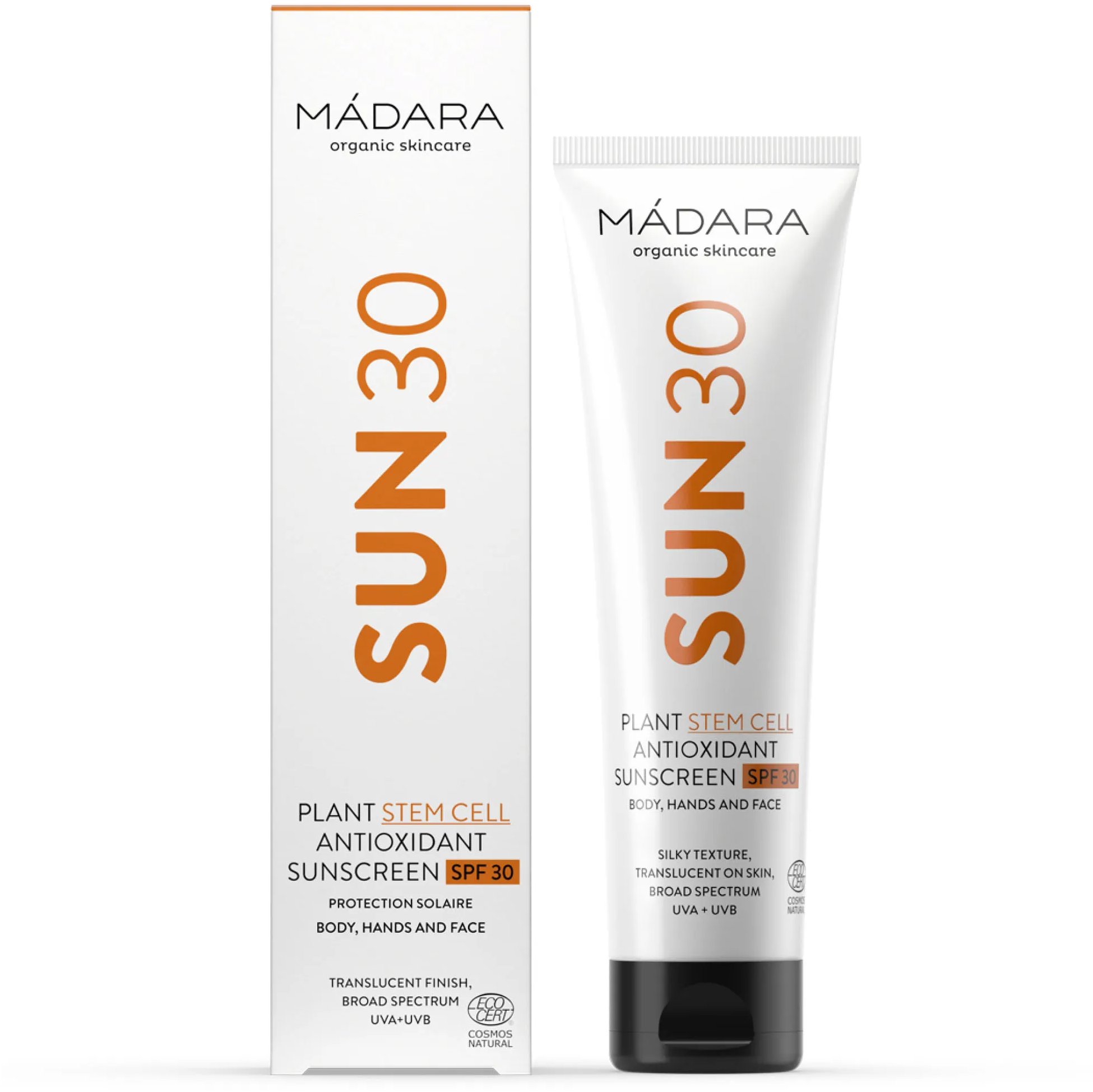 MÁDARA Opaľovací krém s obsahom rastlinných kmeňových buniek a antioxidantmi SPF 30 100 ml